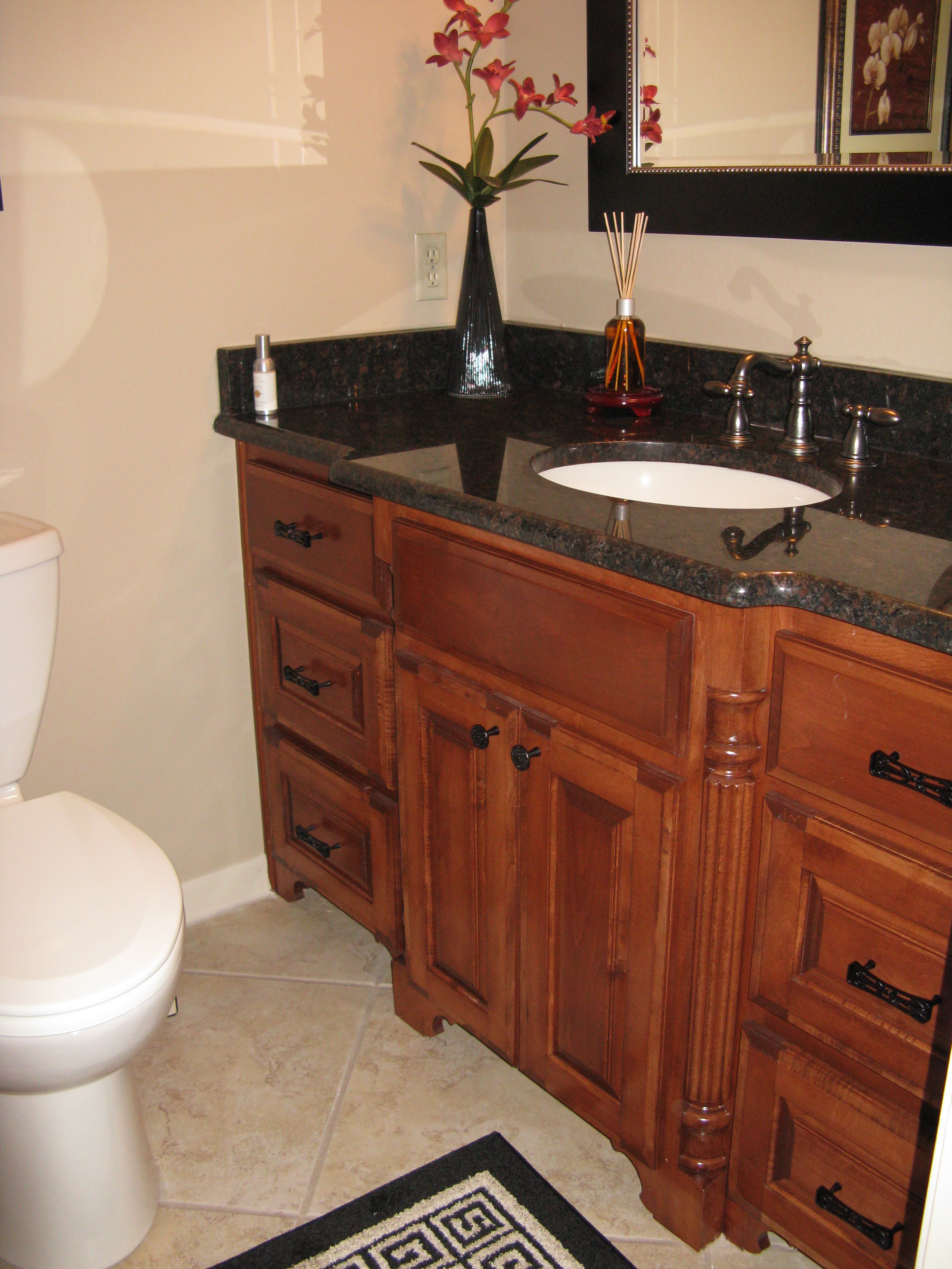 custom cabinetry in bathroom remodel